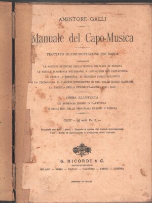 Manuale del capo-musica di Amintore Galli ed. G. Ricordi