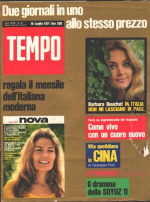 Rivista Tempo n. 28 del 10 Luglio 1971 - In copertina Barbara Bouchet