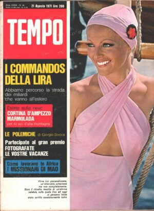 Rivista Tempo n. 34 del 21 Agosto 1971 - In copertina Virna Lisi