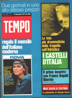 Rivista Tempo n. 37 del 11 Settembre 1971 ed. Aldo Palazzi