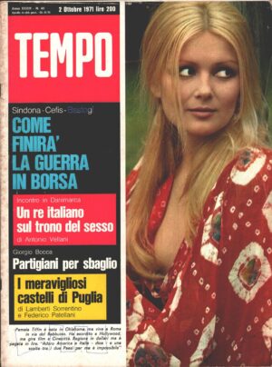 Rivista Tempo n. 40 del 2 Ottobre 1971 - In copertina Pamela Tiffin
