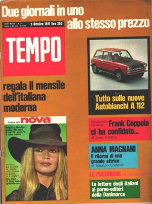 Rivista Tempo n. 41 del 9 Ottobre 1971 ed. Aldo Palazzi