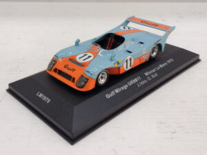 Gulf Mirage GR8 IXO LM1975 24h Le Mans 1975 1:43 #11 Icks/Bell Modellino Model car Azzurro Arancione