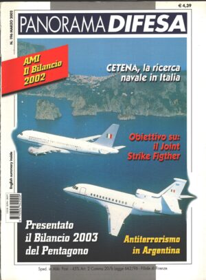 Rivista Panorama Difesa n. 196 - Marzo 2002 - In copertina A.319CJ trasporto VIP ed. ED.A.I.