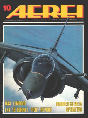 Rivista Aerei n. 10 - Ottobre 1989 - In copertina Harrier GR Mk 5 ed. Delta