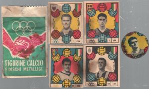 Figurine Calcio e dischi metallici - Bustina di figurine ed. V.A.V. Campionato 1959/60 (Tiddia Canella Gasperi Bolognesi)