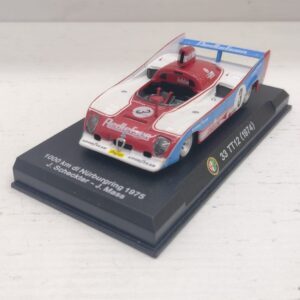 Alfa Romeo 33 TT12 Metro 1000Km Nurburgring 1975 1:43 #3 Scheckter/Mass Modellino Model car Versione da edicola Bianco Rosso Azzurro