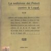 La sedizione dei Poteri contro le Leggi di Ignazio Scomonelli ed. 1917