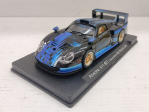 Slot Car Porsche 911 GT1 Fly Car Model E52 Knock Out Limited Edition 1:32 #33 Modellino Model car Nero Blu