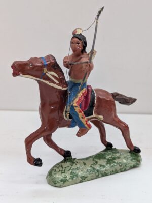Indiano a Cavallo con arco - Figura in Pasta cm 11 - Vintage anni '60