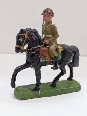 Soldatino Regio Esercito a cavallo - Cavaliere Chialù Confalonieri Figura in Pasta cm 10 - Vintage anni '30-'40