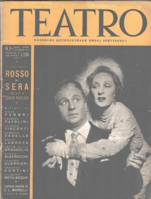 Rivista Teatro Scenario n. 2 del 1 Dicembre 1949 - In copertina Gino Cervi e Andreina Pagnani ed. Garzanti