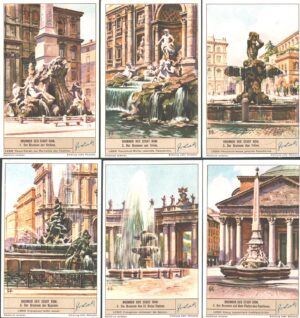 Figurine Liebig - Serie n. 1376 - Brunnen der Stadt Rom - Edizione Tedesca 1938