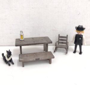 Playmobil Lotto Western Vintage - Sceriffo Cane e Arredi Geobra (1974)