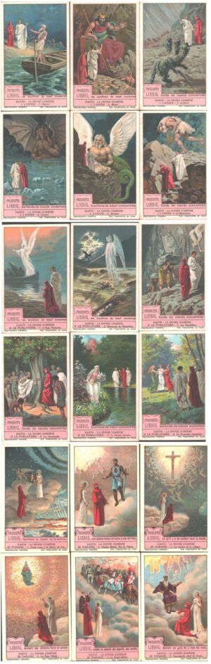 Figurine Liebig - Serie n. 1225-1226-1227 - La Divine Comedie - Edizione Belga
