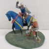 Scontro tra Cavaliere Francese e Fante Inglese - Diorama DANNEGGIATO - Storia e Miniature del Medioevo - Hobby & Work