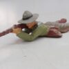 Cowboy sdraiato con fucile Elastolin - Figura in Pasta 4 cm - Vintage anni '30-'40 Masse Figur Vorkrieg