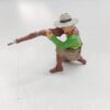 Cowboy inginocchiato che spara - Probabile Lineol Figura in Pasta 6 cm - Vintage anni '30-'40 Masse Figur Vorkrieg