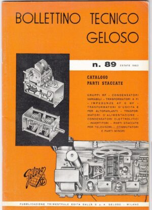 Catalogo GELOSO n.89 ESTATE 1963  Televisori Radio - B03