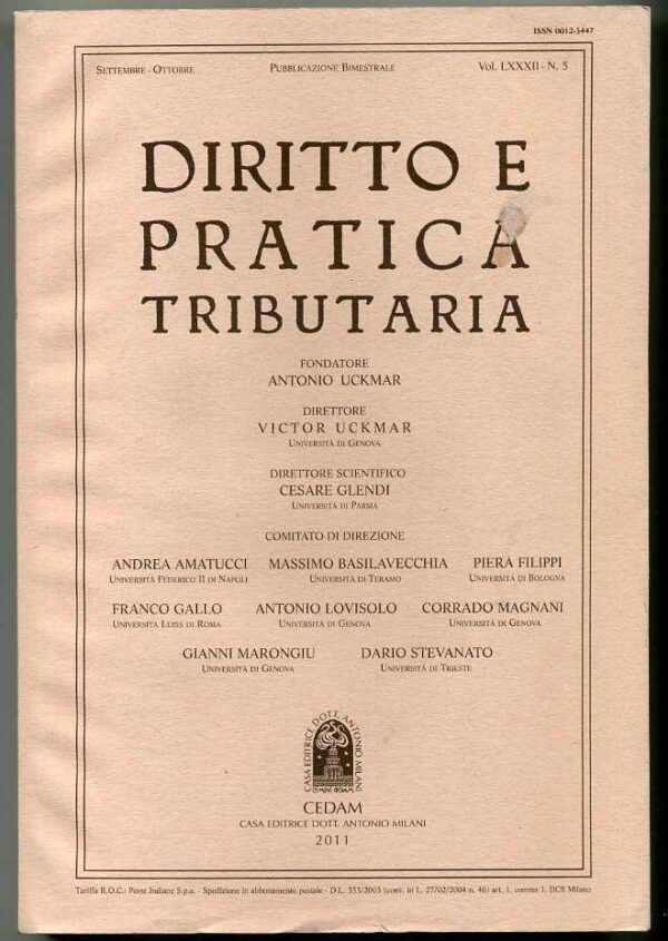 DIRITTO-E-PRATICA-TRIBUTARIA-vol-82-N-5-2011-Cedam-Vol-LXXXII-111006715370