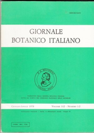 Giornale Botanico Italiano vol. 112 n. 1 - 2 Anno 1978 Gennaio - Aprile