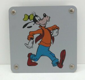 GOOFY PIPPO Targa Piastra in Metallo Metal Plate Disney