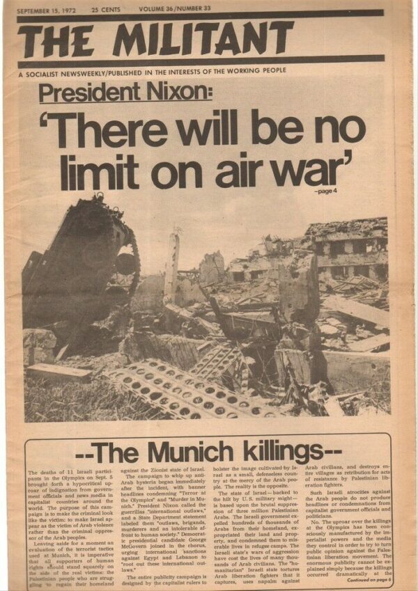 Giornale-Inglese-THE-MILITANT-15-September-1972-n-33-volume-36-English-Magazine-123009573410