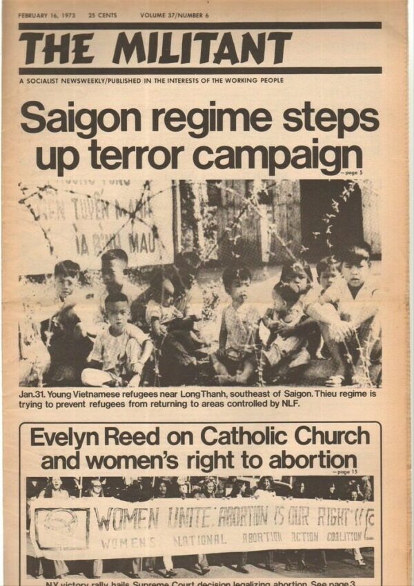 Giornale-Inglese-THE-MILITANT-16-Fwbruary-1973-n-6-volume-37-English-Magazine-112856043240