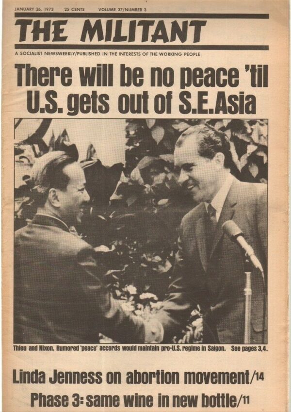 Giornale-Inglese-THE-MILITANT-26-January-1973-n-3-volume-37-English-Magazine-112856044580