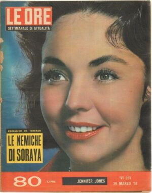 LE ORE anno 1958 n. 255 del 29 Marzo in copertina Jennifer Jones