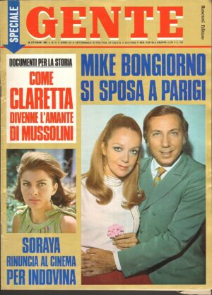 Rivista GENTE Anno 1968 n.42. Mike Buongiorno si sposa a Parigi