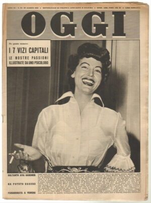 Rivista OGGI Anno 1953 n. 34 del 20 Agosto - In copertina Ava Gardner