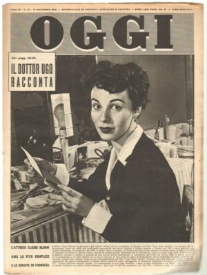 Rivista OGGI Anno 1953 n. 50 del 10 Dicembre - In copertina Claire Bloom