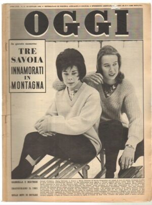 Rivista OGGI Anno 1961 n. 2 del 12 Gennaio - In copertina Principesse di Savoia