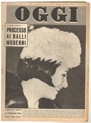 Rivista OGGI Anno 1961 n. 4 del 26 Gennaio - In copertina Farah Diba