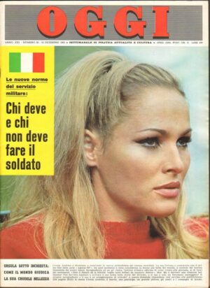 Rivista OGGI Anno 1965 n. 50 del 19 Dicembre - In copertina Ursula Andress