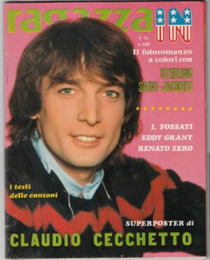 Rivista RAGAZZA IN Anni '80 Renato Zero, Poster di Claudio Cecchetto B03
