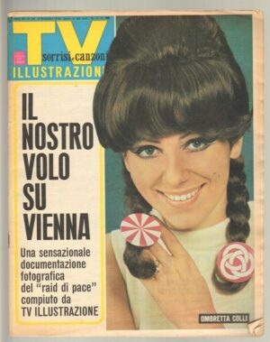 TV Sorrisi e Canzoni anno 1966 n. 49 - 4 Dicembre in copertina Ombretta Colli