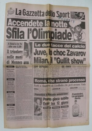 LA GAZZETTA DELLO SPORT Anno 1988 n. 206 del 16 Settembre - Olimpiadi di Seul