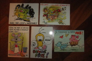 LOTTO 5 CARTOLINE UMORISTICHE CARTOON IN FRANCESE anni 90 (non viaggiate) Mod.51