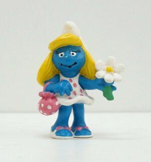 PUFFO PUFFETTA CON FIORE The Smurfs Schleich 1993. Peyo
