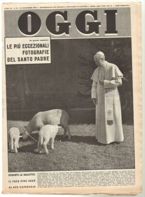 Rivista OGGI Anno 1955 n. 47 del 24 Novembre - In copertina Papa Pio XII