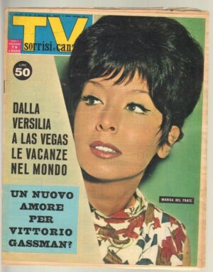 TV Sorrisi e Canzoni anno 1963 n. 33 - 18 Agosto in copertina Marisa Del Frate
