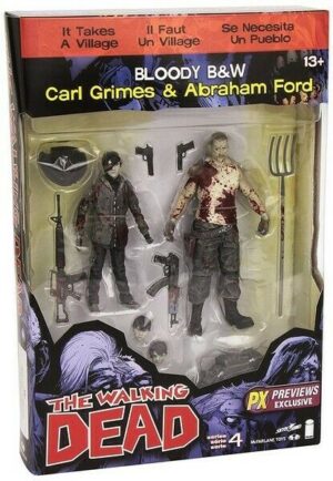 The Walking Dead Bloody B&W Carl Grimes e Abraham Ford Serie 4. McFarlane Toys