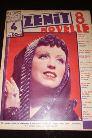 ZENIT (8 NOVELLE) anno VIII N. 4 rivista del 1937