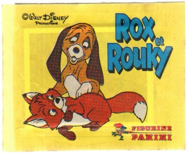 Bustina-Figurine-Disney-ROX-ET-ROUKY-Panini-Vers-Francese-Red-Toby-Nemiciamici-113314590912