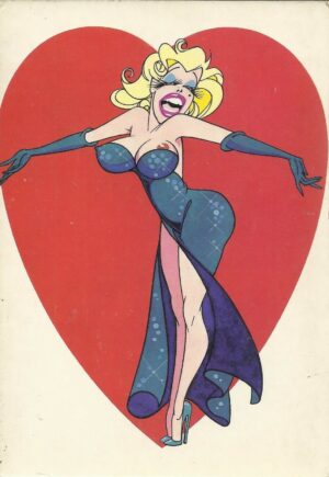 CARTOLINA CARTOON CUORE E FEMME FATALE (non viaggiata) Mod.61