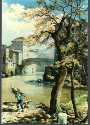 Cartolina ANNI '70 "Roma Sparita" n.29: SPONDA DEL TEVERE ALLA REGOLA