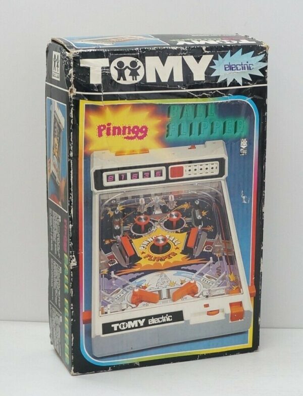 FLIPPER-ELETTRONICO-Pinngg-Ball-Flipper-Vintage-Tomy-NON-FUNZIONANTE-124063486112