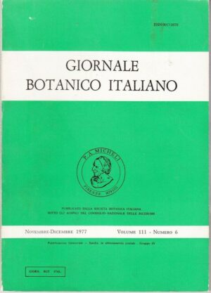Giornale Botanico Italiano vol. 111 n. 6 Anno 1977 Novembre - Dicembre